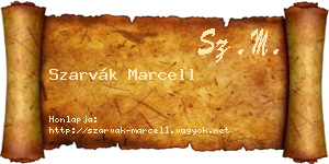 Szarvák Marcell névjegykártya