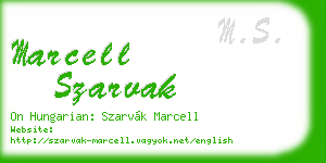 marcell szarvak business card